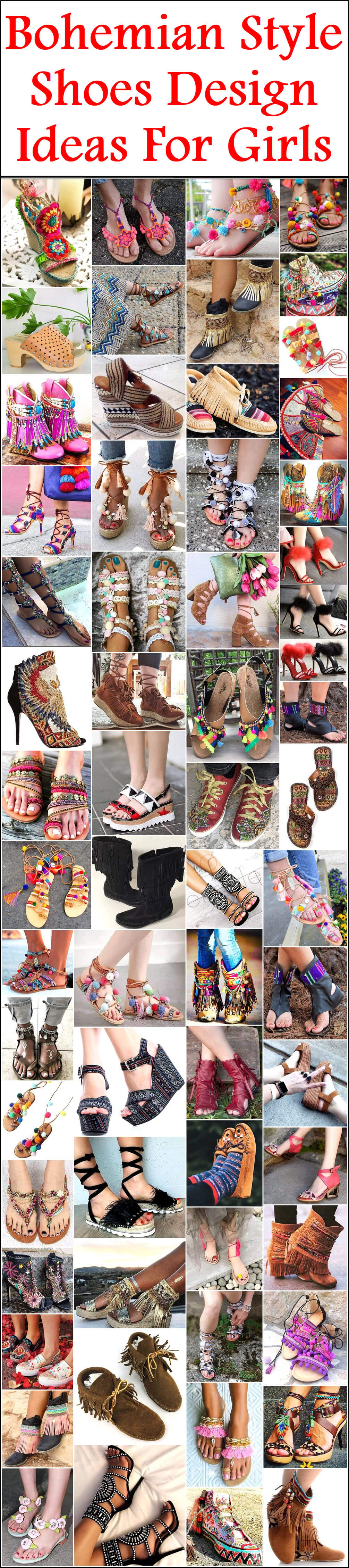 Bohemian Style Shoes Design Ideas For Girls