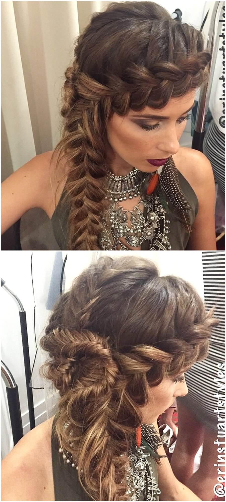 45 Beautiful half up half down hairstyles for any length : boho vibes