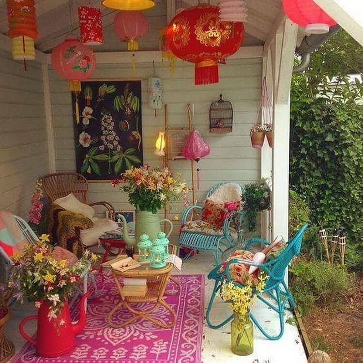 bohemian style outdoor and garden (29)