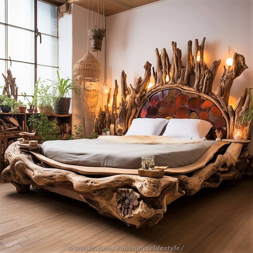 bohemian style wood log furniture (1)