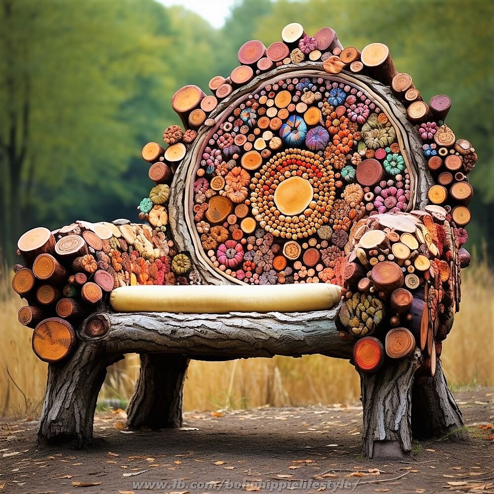 bohemian style wood log furniture (25)
