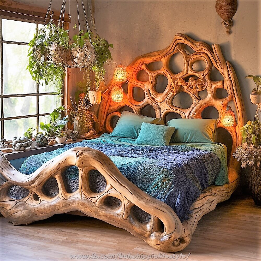 bohemian style wood log furniture (3)