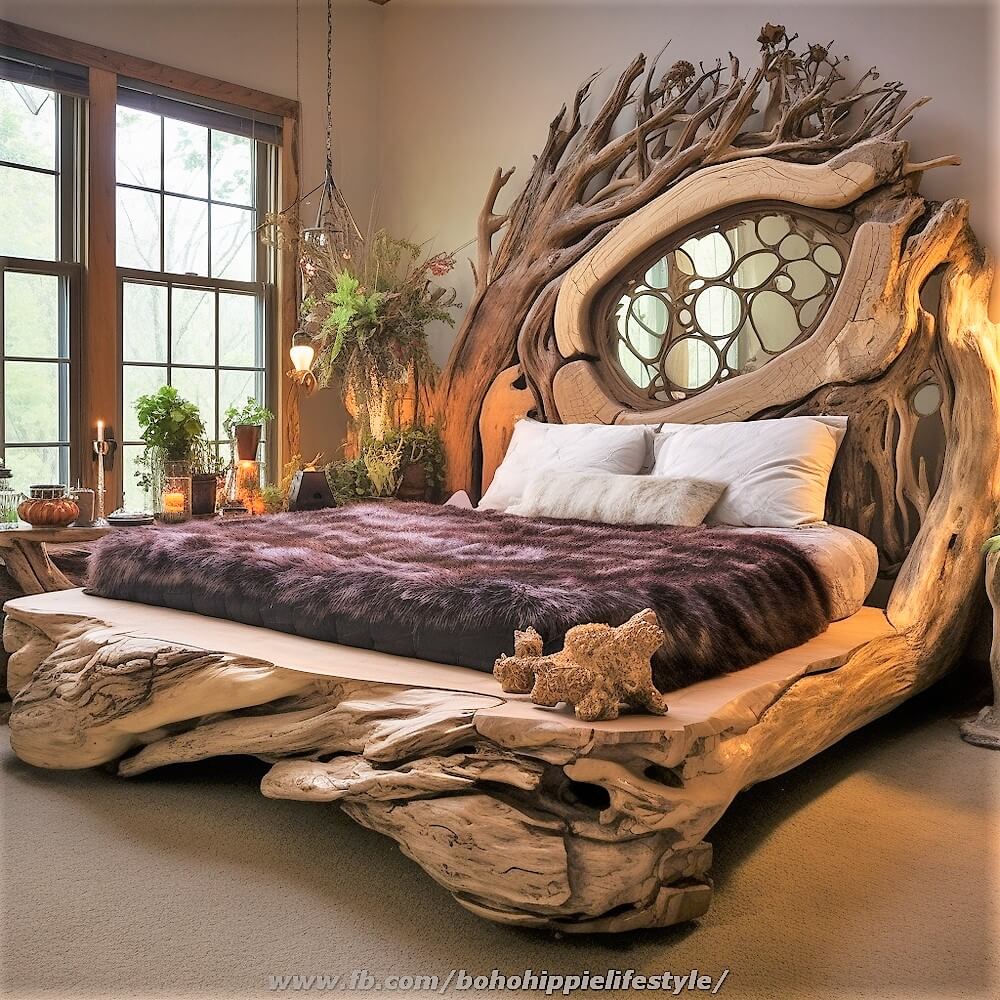 bohemian style wood log furniture (4)